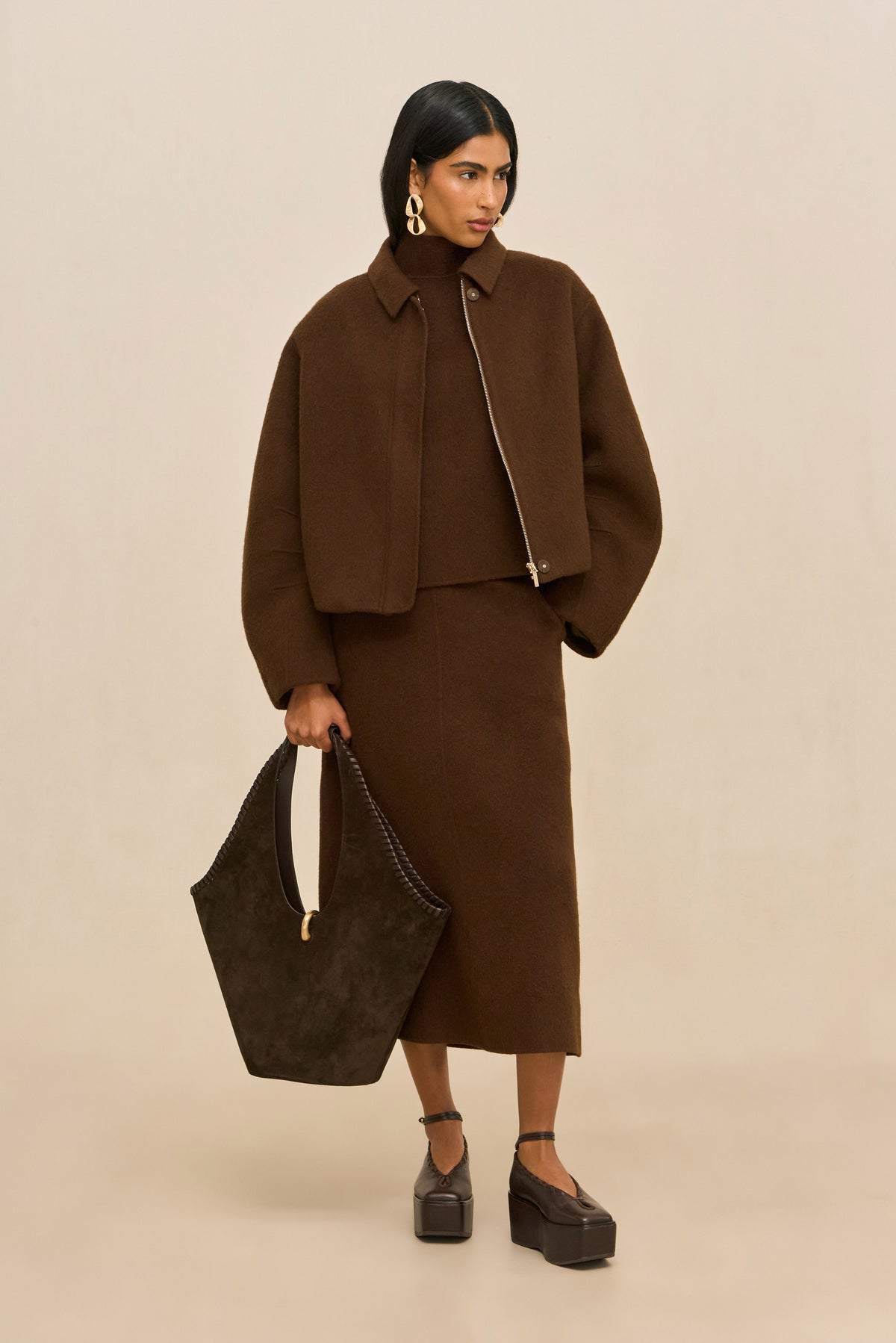 REENA JACKET - DARK BROWN