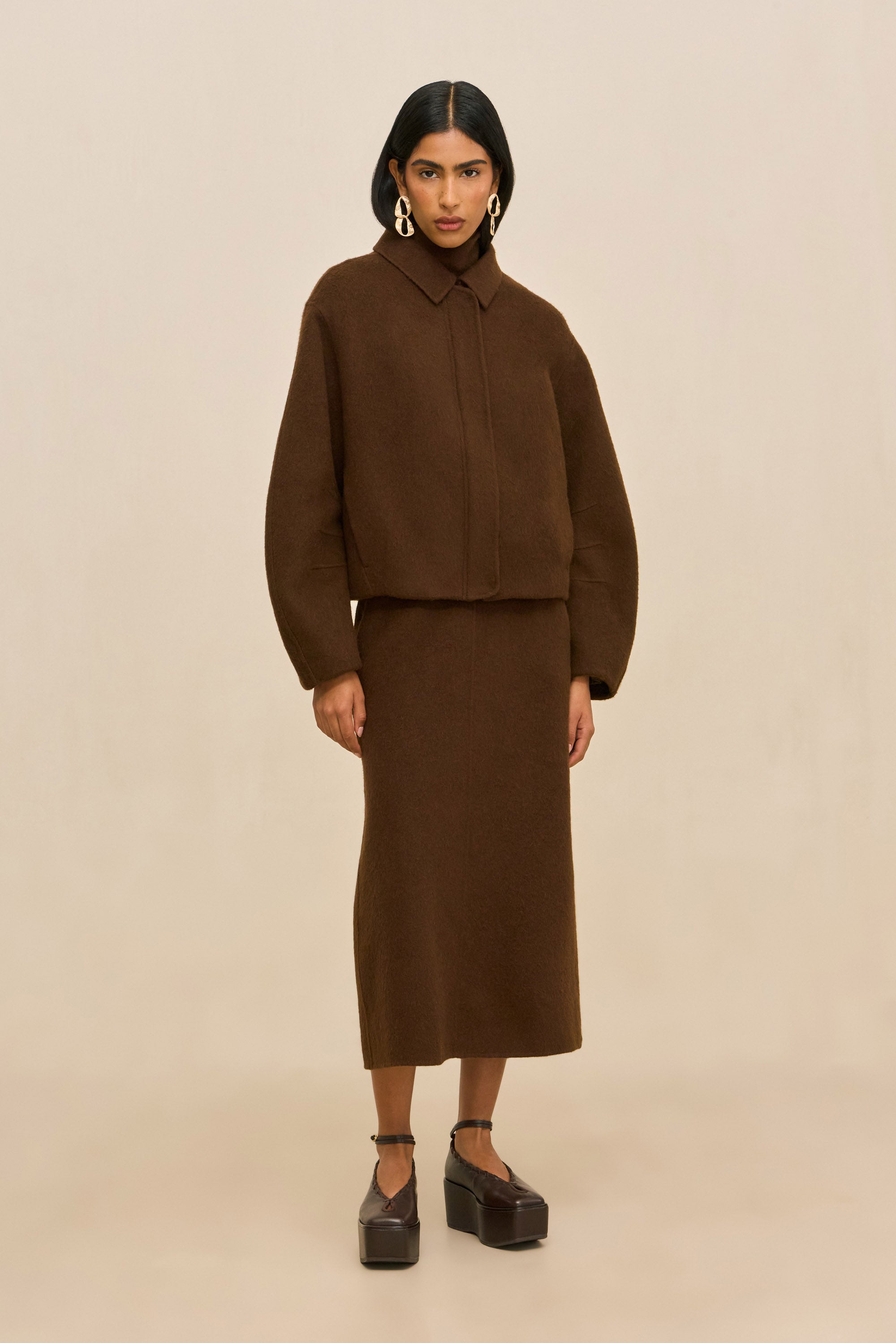 REENA JACKET - DARK BROWN