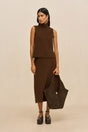 LAZULI SKIRT - DARK BROWN