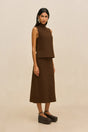 LAZULI SKIRT - DARK BROWN