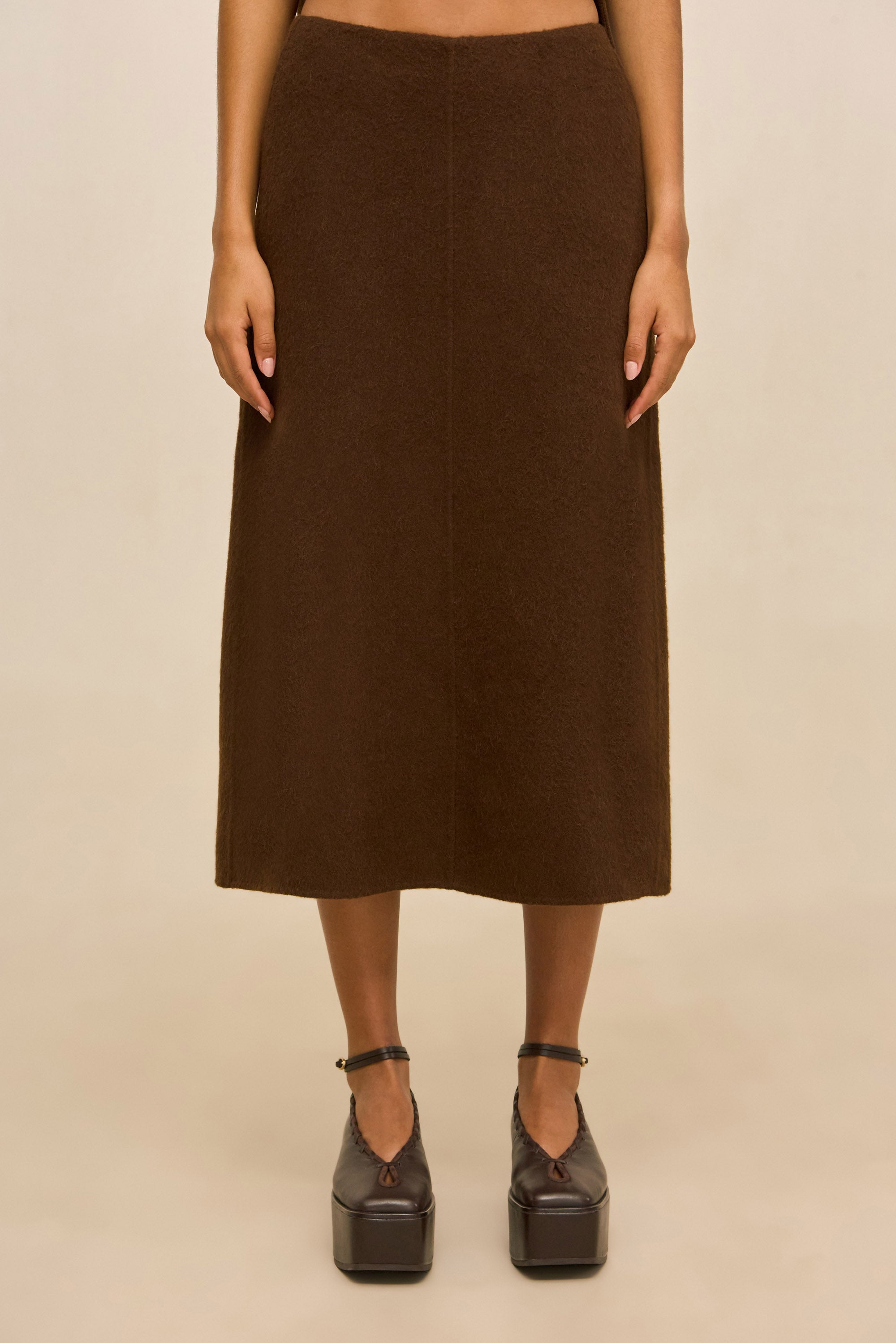 LAZULI SKIRT - DARK BROWN