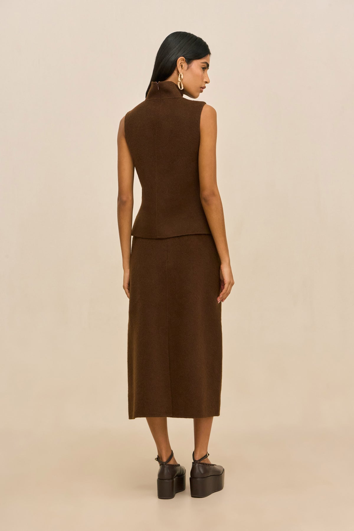 LAZULI SKIRT - DARK BROWN