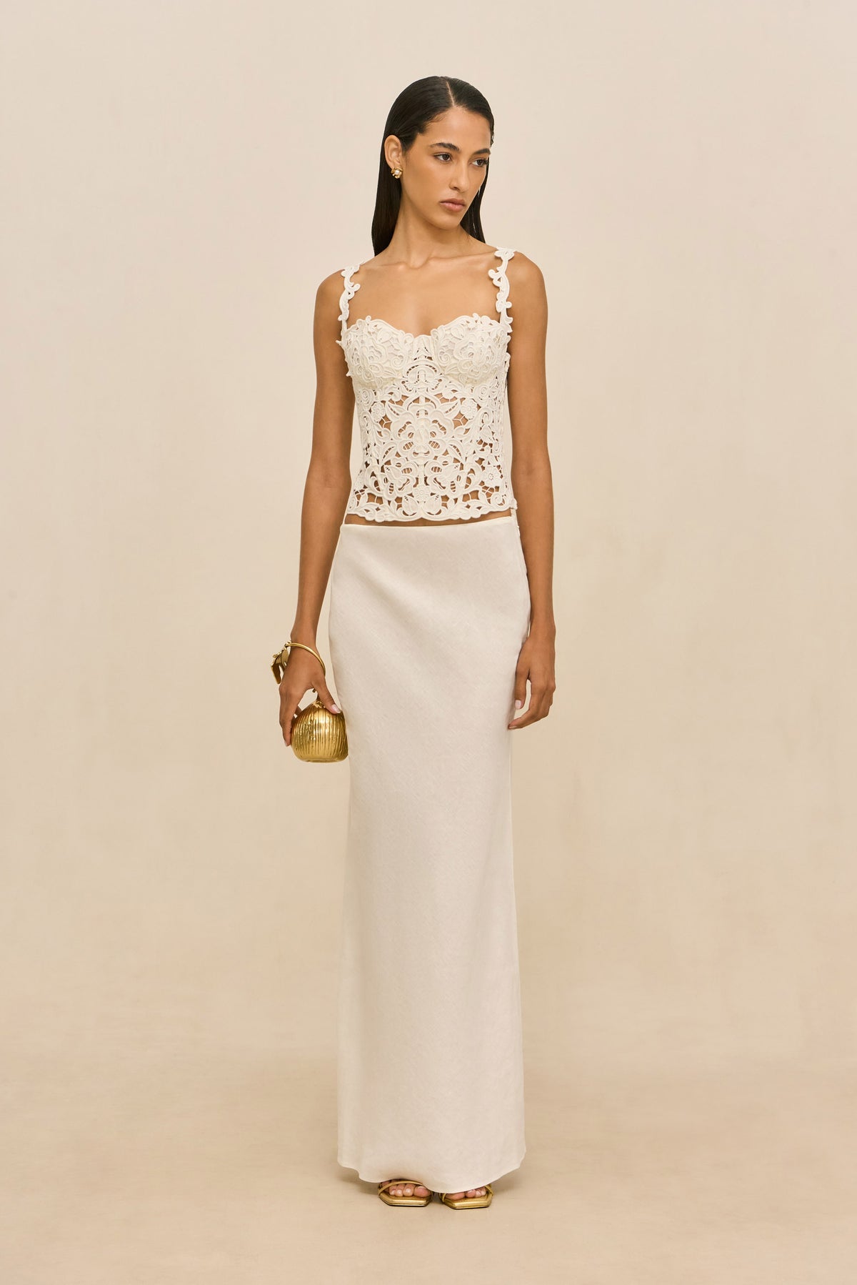 CHANTEL SKIRT - OFF WHITE LINEN