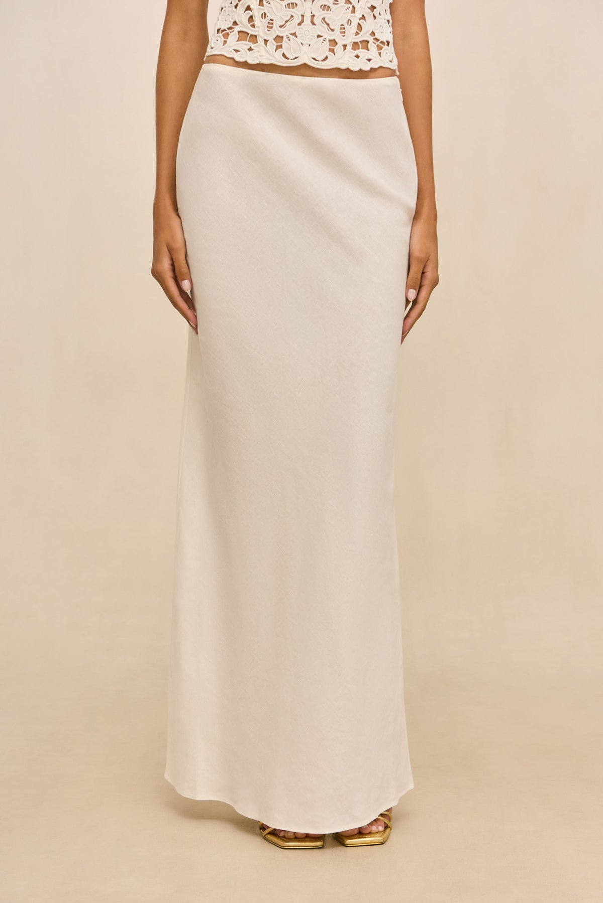 CHANTEL SKIRT - OFF WHITE LINEN