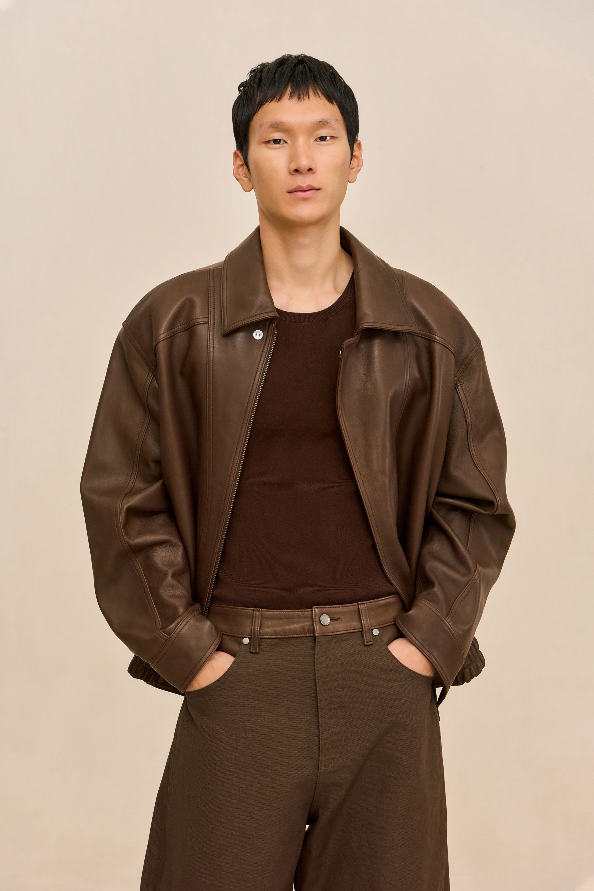 MATTHEW LEATHER JACKET - WREN