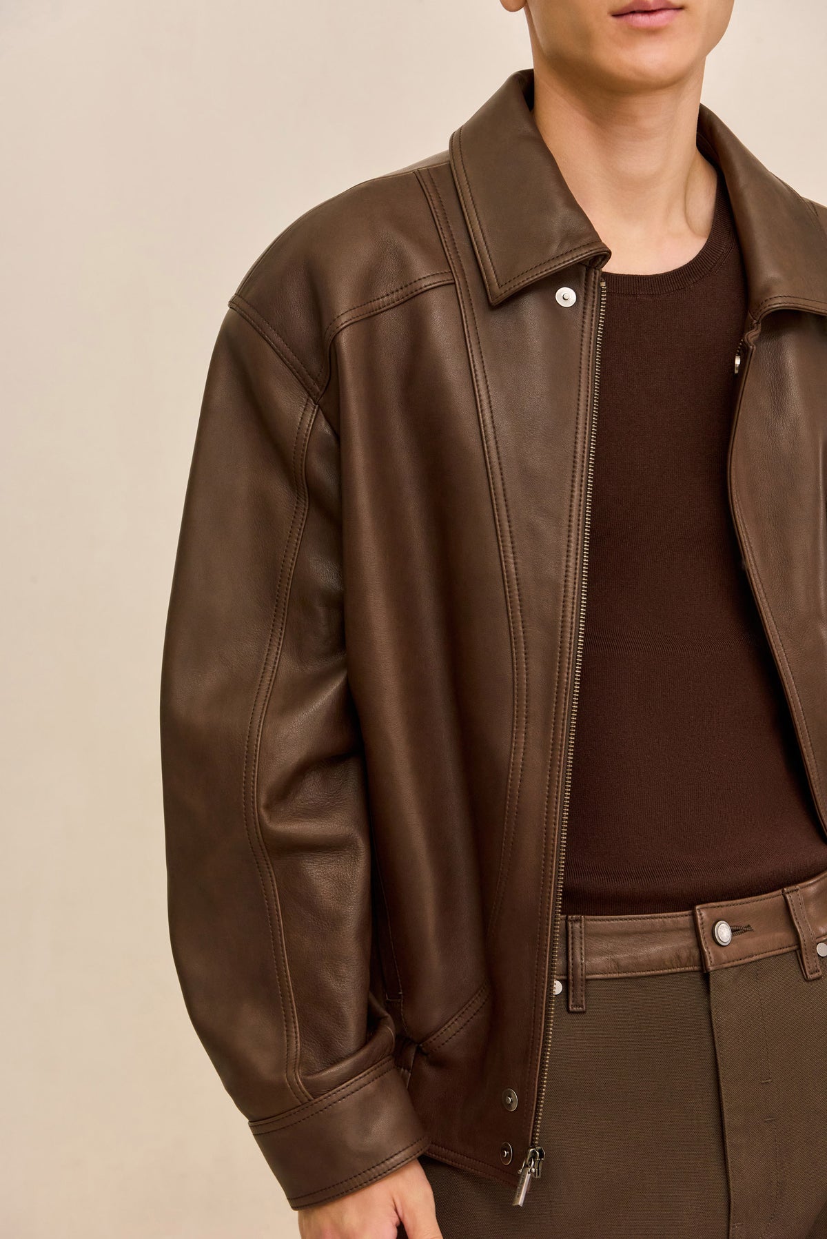 MATTHEW LEATHER JACKET - WREN