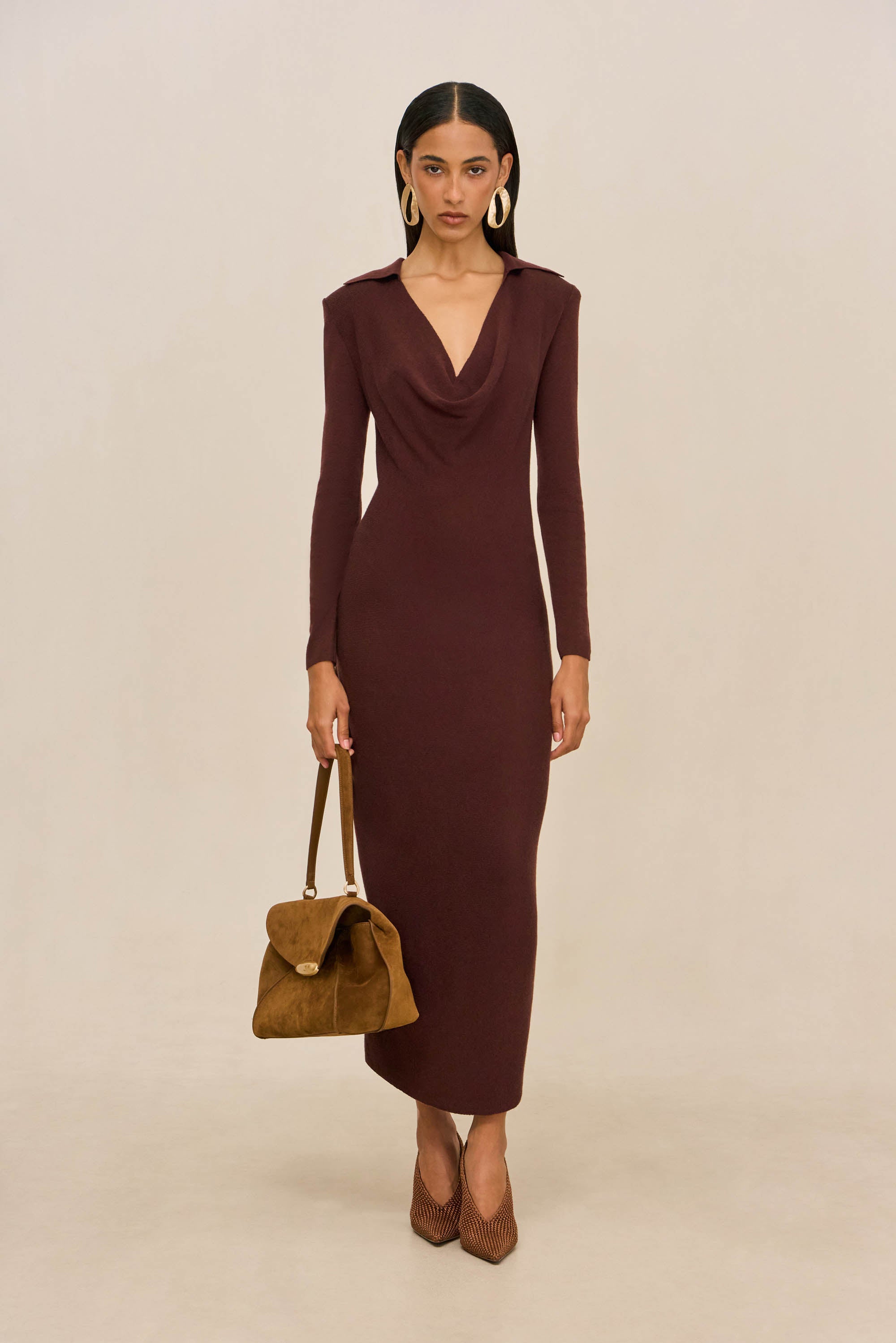 OTTAVIA KNIT DRESS - BORDEAUX