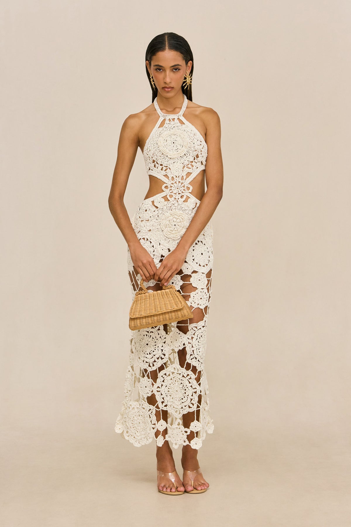 ACCALIA CROCHET GOWN - OFF WHITE
