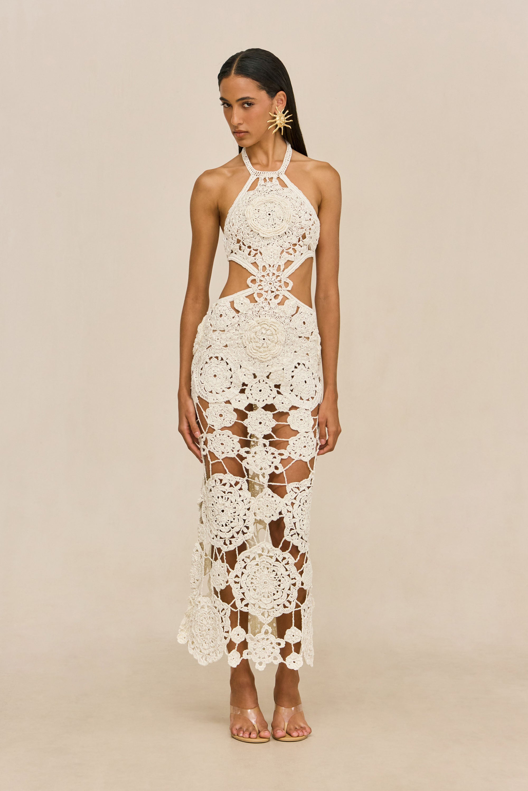 ACCALIA CROCHET GOWN - OFF WHITE