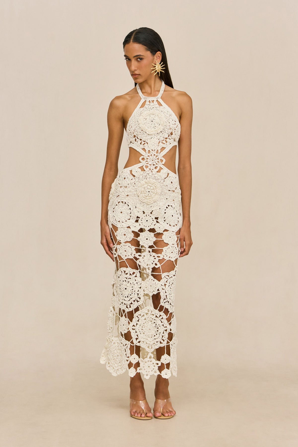 ACCALIA CROCHET GOWN - OFF WHITE