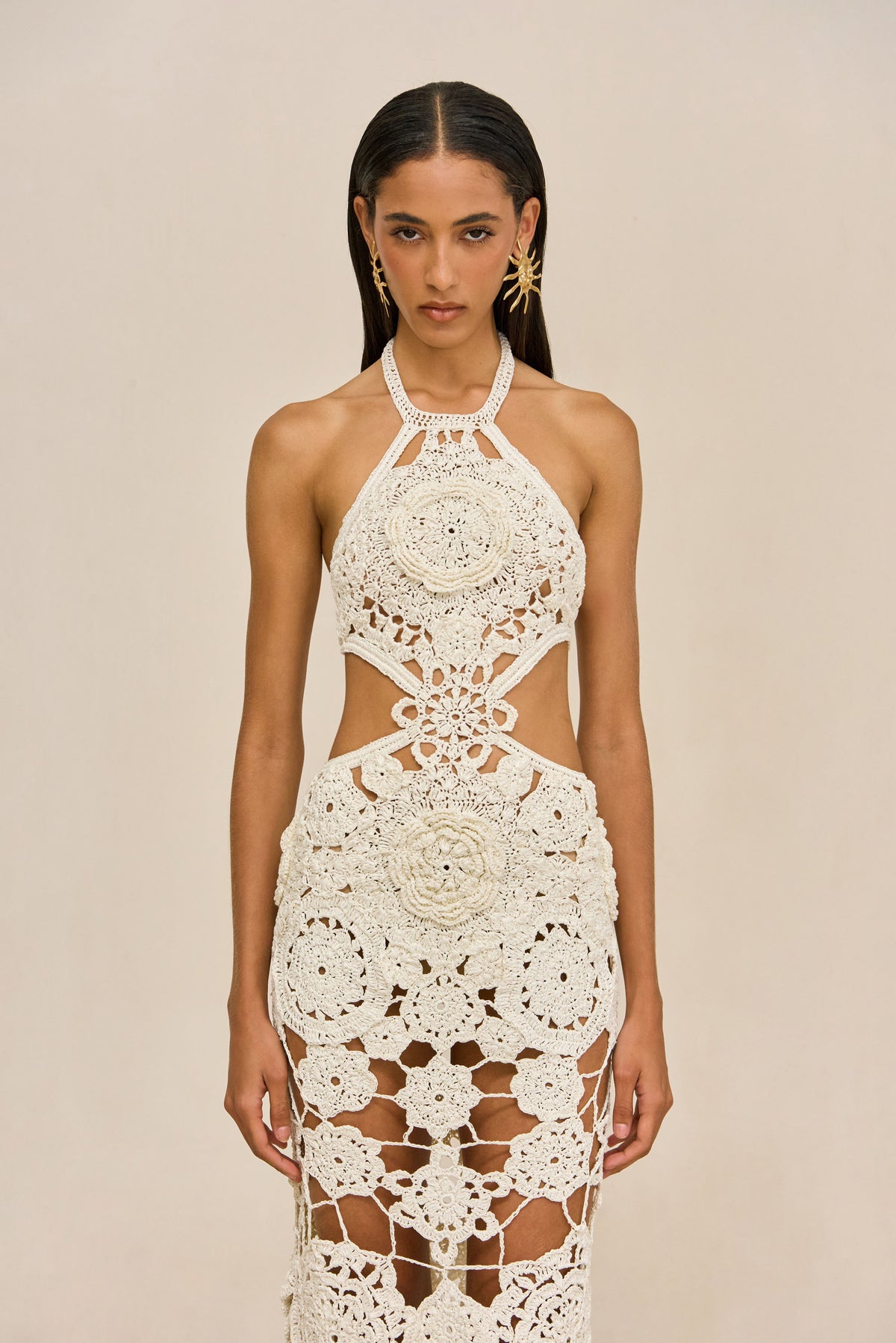 ACCALIA CROCHET GOWN - OFF WHITE