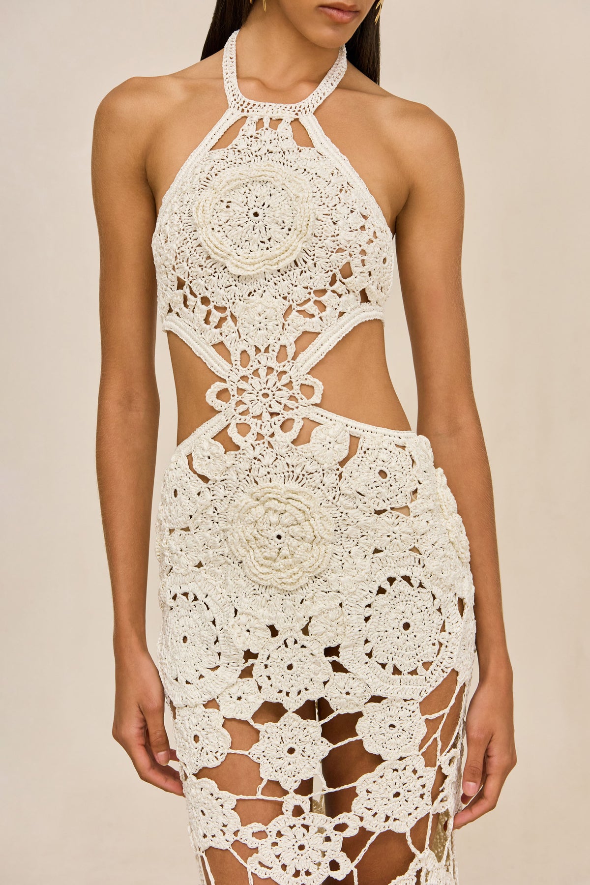 ACCALIA CROCHET GOWN - OFF WHITE