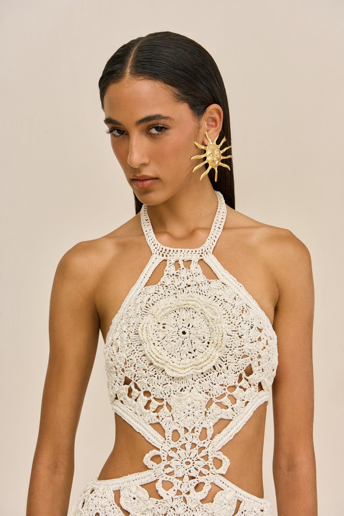 ACCALIA CROCHET GOWN - OFF WHITE