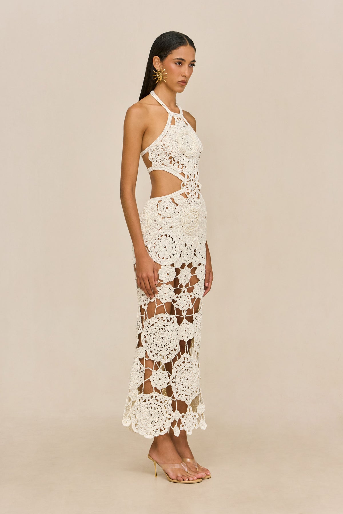 ACCALIA CROCHET GOWN - OFF WHITE
