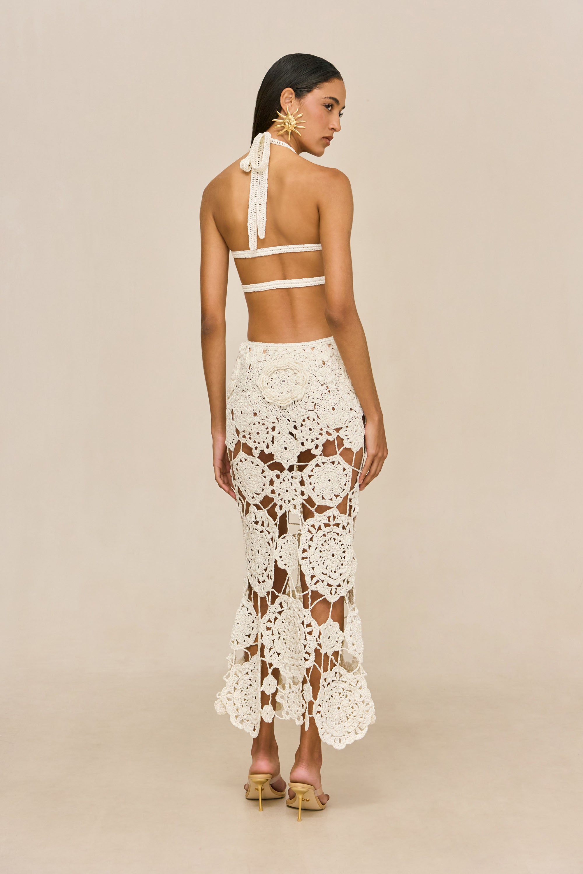 ACCALIA CROCHET GOWN - OFF WHITE