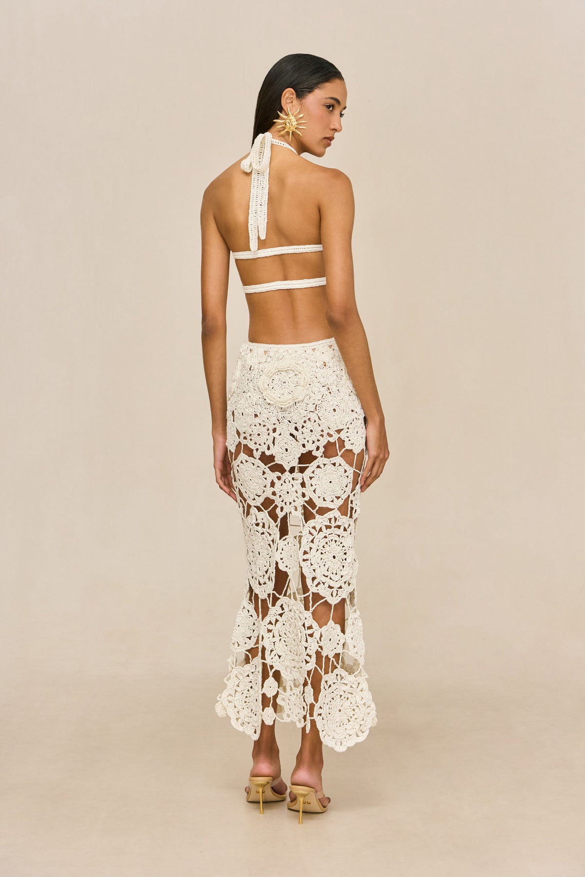 ACCALIA CROCHET GOWN - OFF WHITE