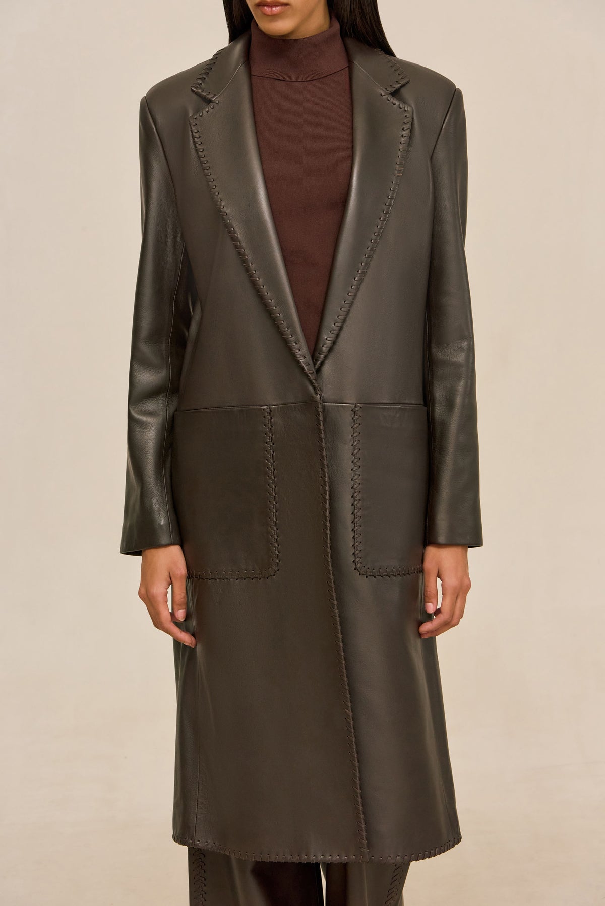 ELI LEATHER COAT - WREN