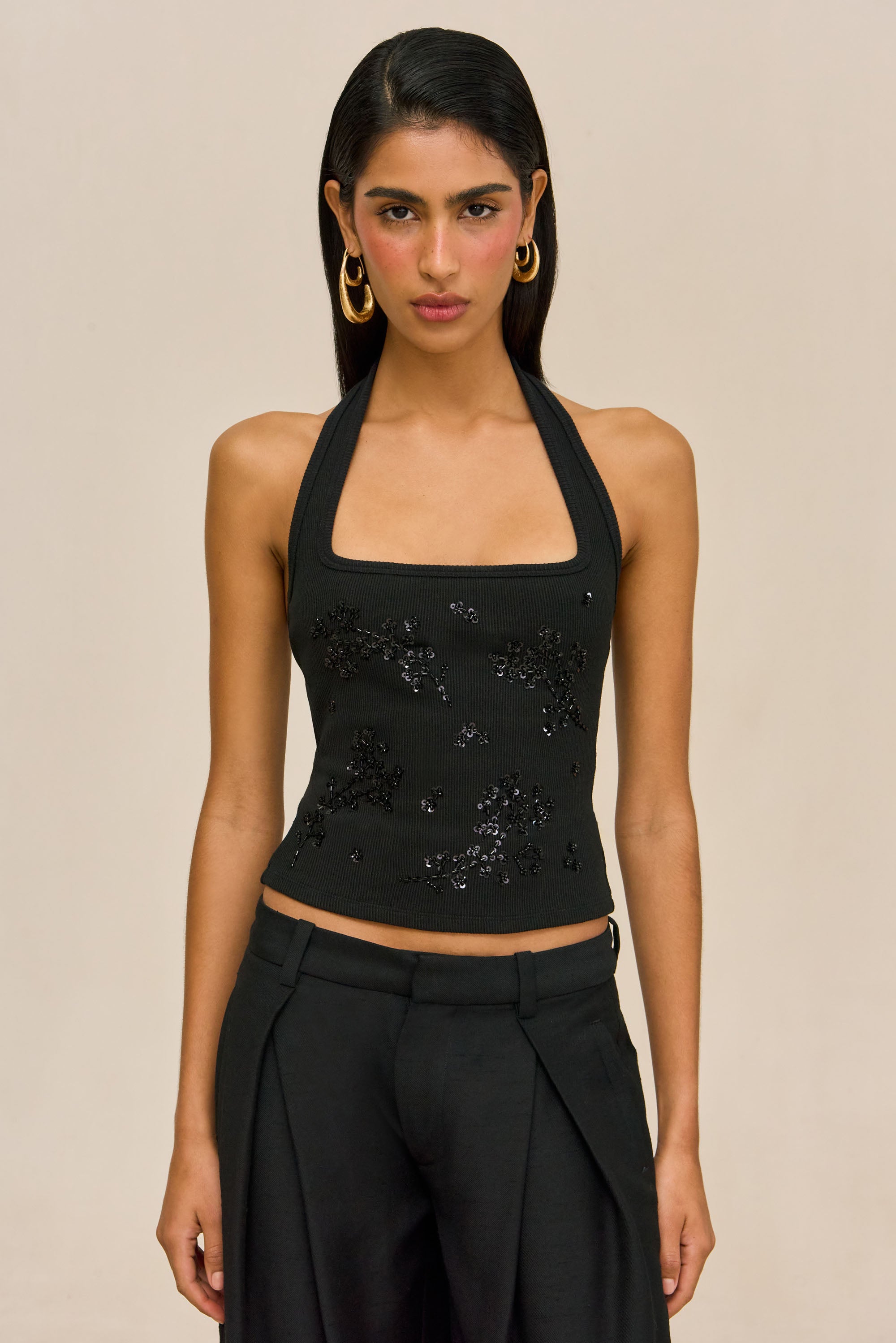 ELIO KNIT TOP - BLACK