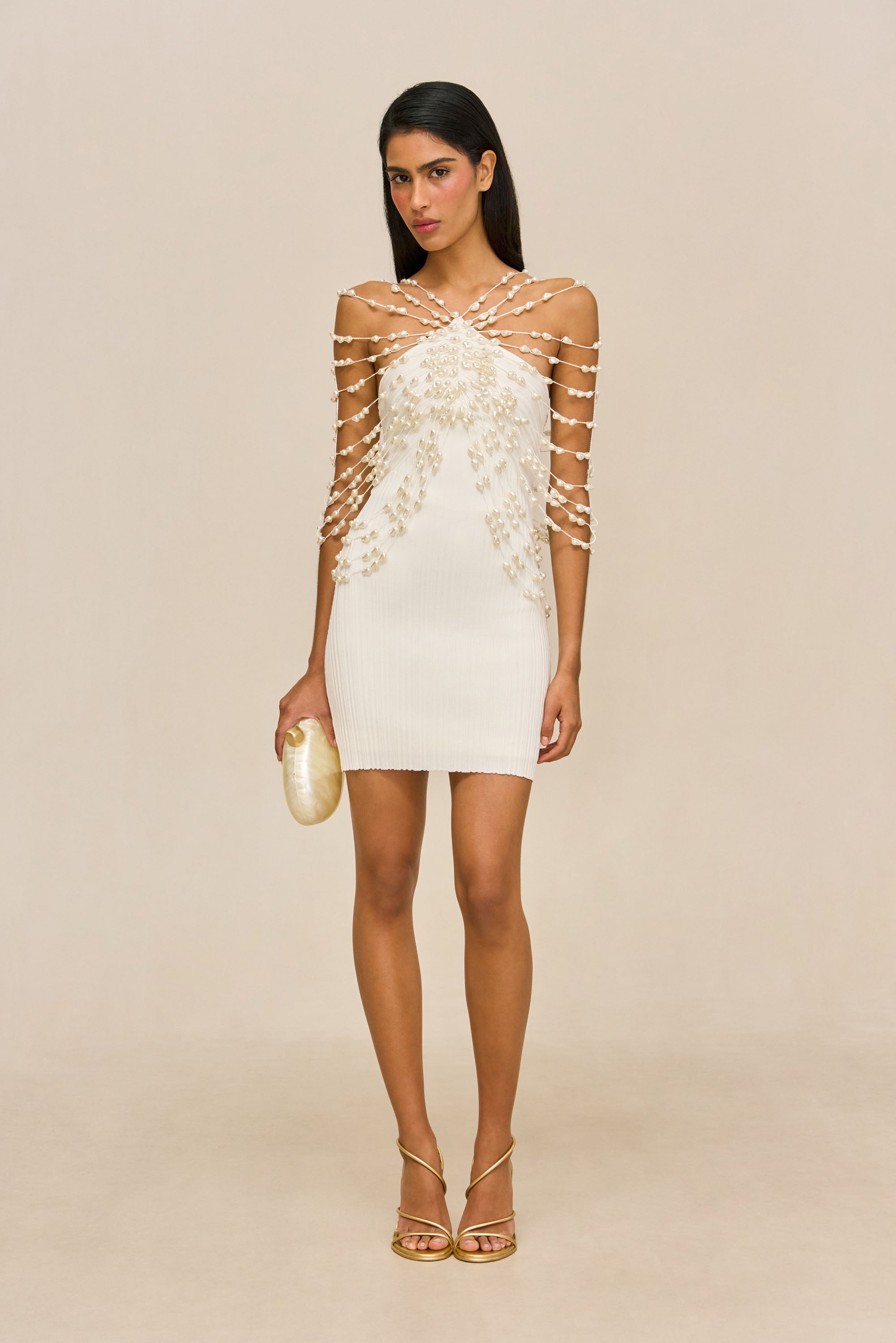 OLIVIANA KNIT DRESS - OFF WHITE