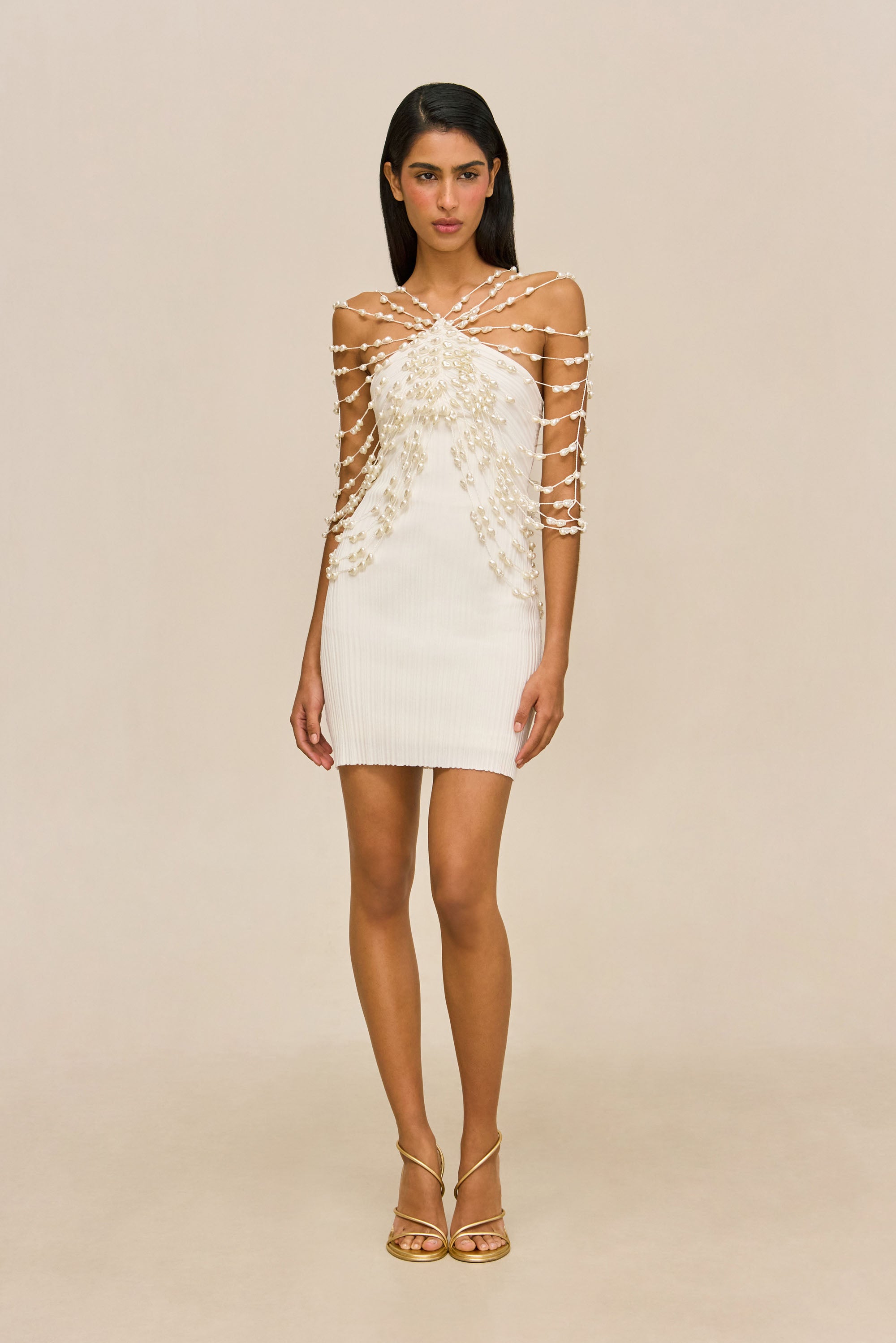 OLIVIANA KNIT DRESS - OFF WHITE