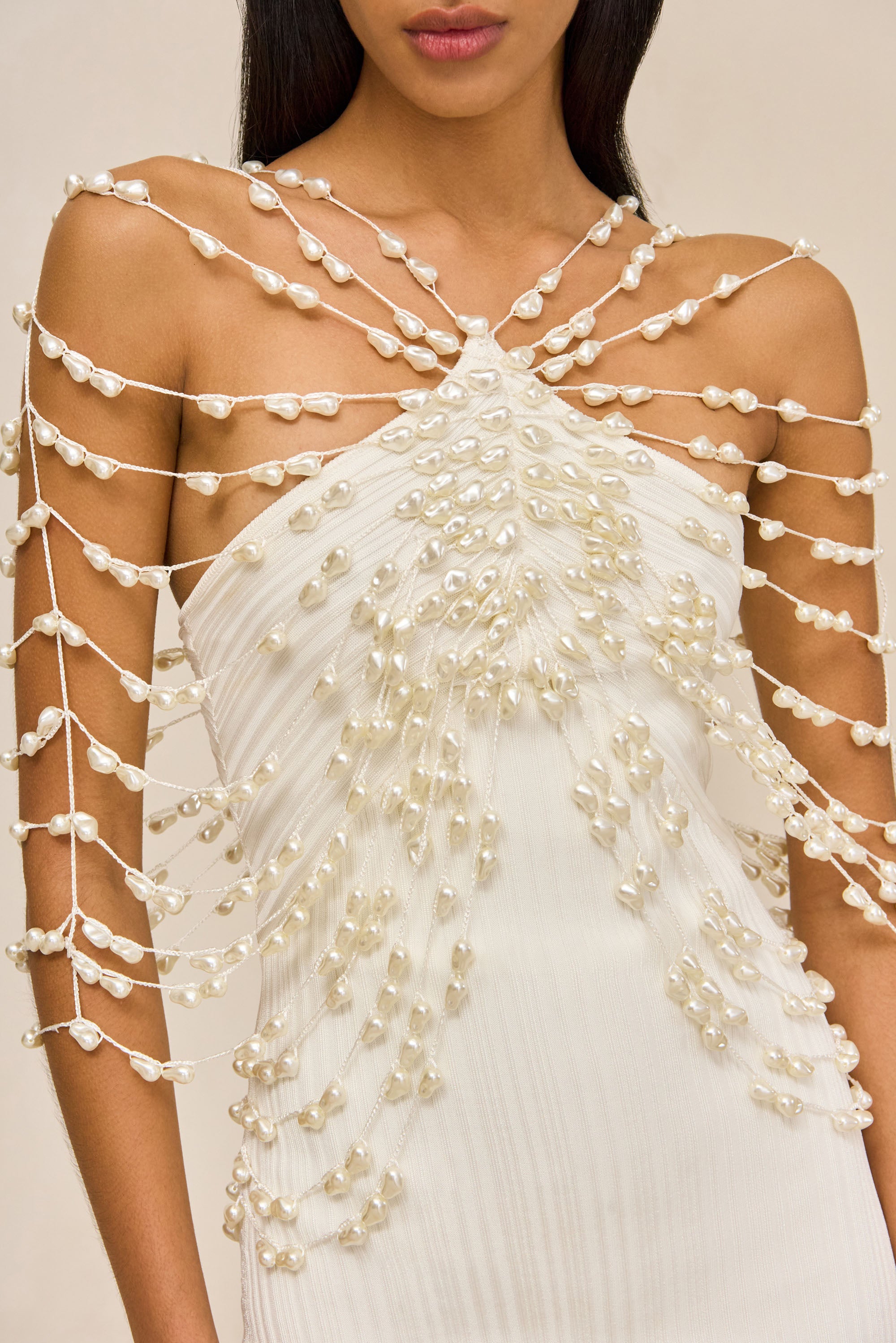 OLIVIANA KNIT DRESS - OFF WHITE