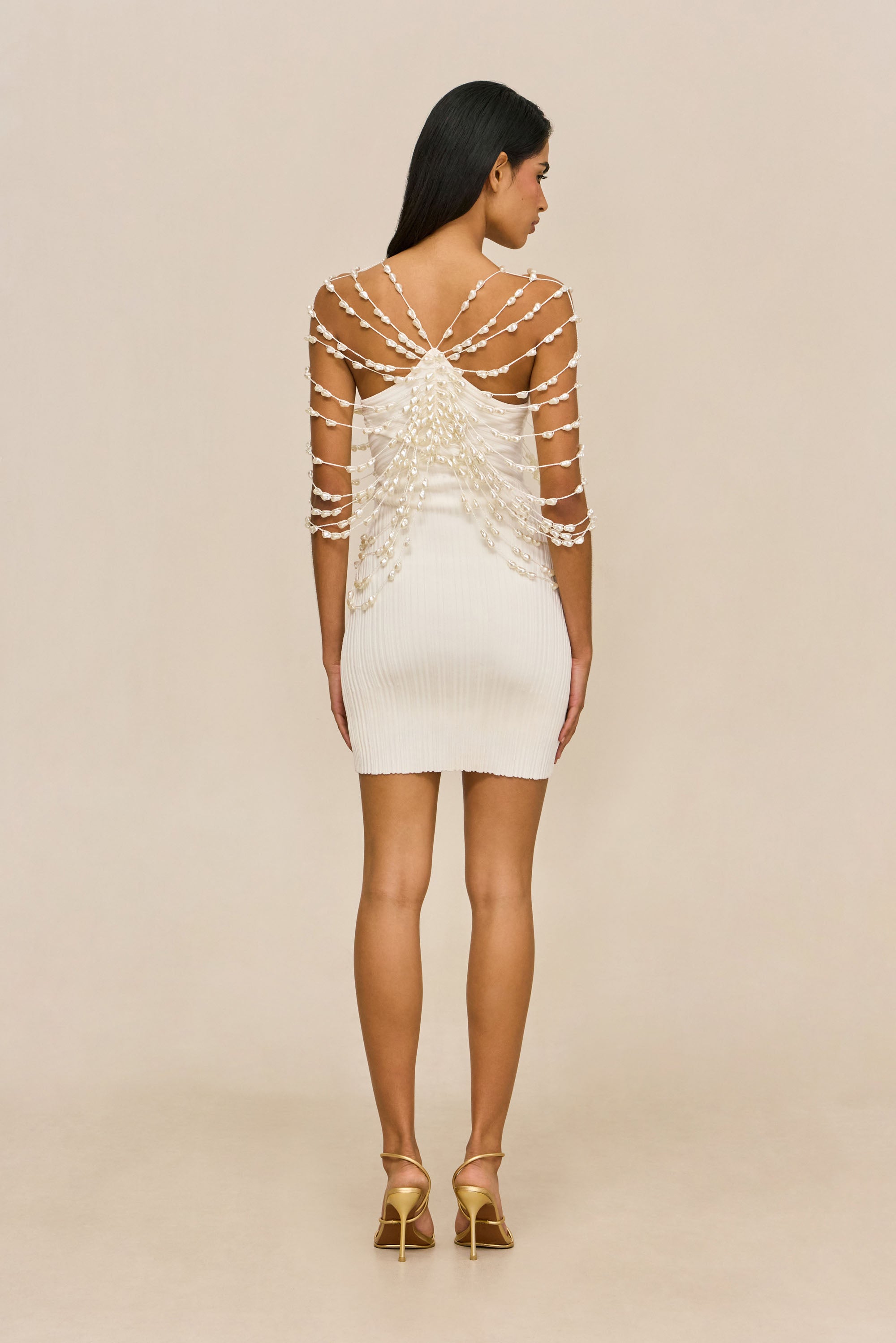 OLIVIANA KNIT DRESS - OFF WHITE