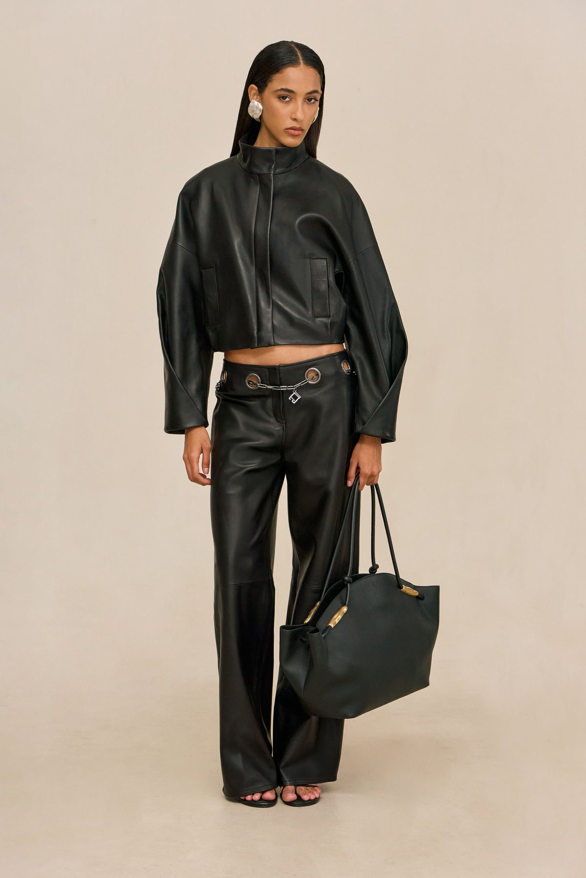 JARVIS LEATHER JACKET - BLACK
