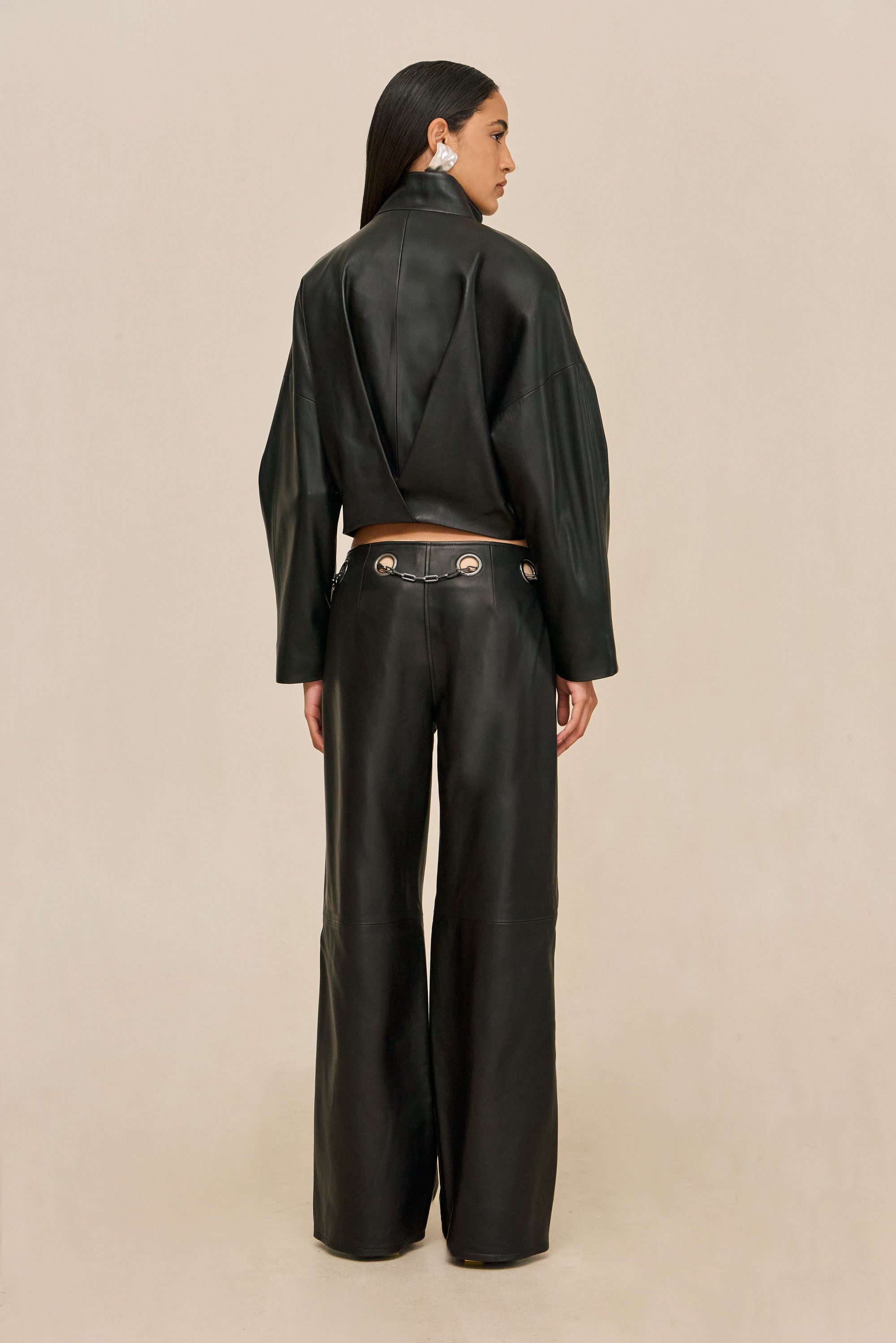 JARVIS LEATHER JACKET - BLACK