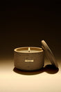 TRAVERTINE VESSEL & CANDLE