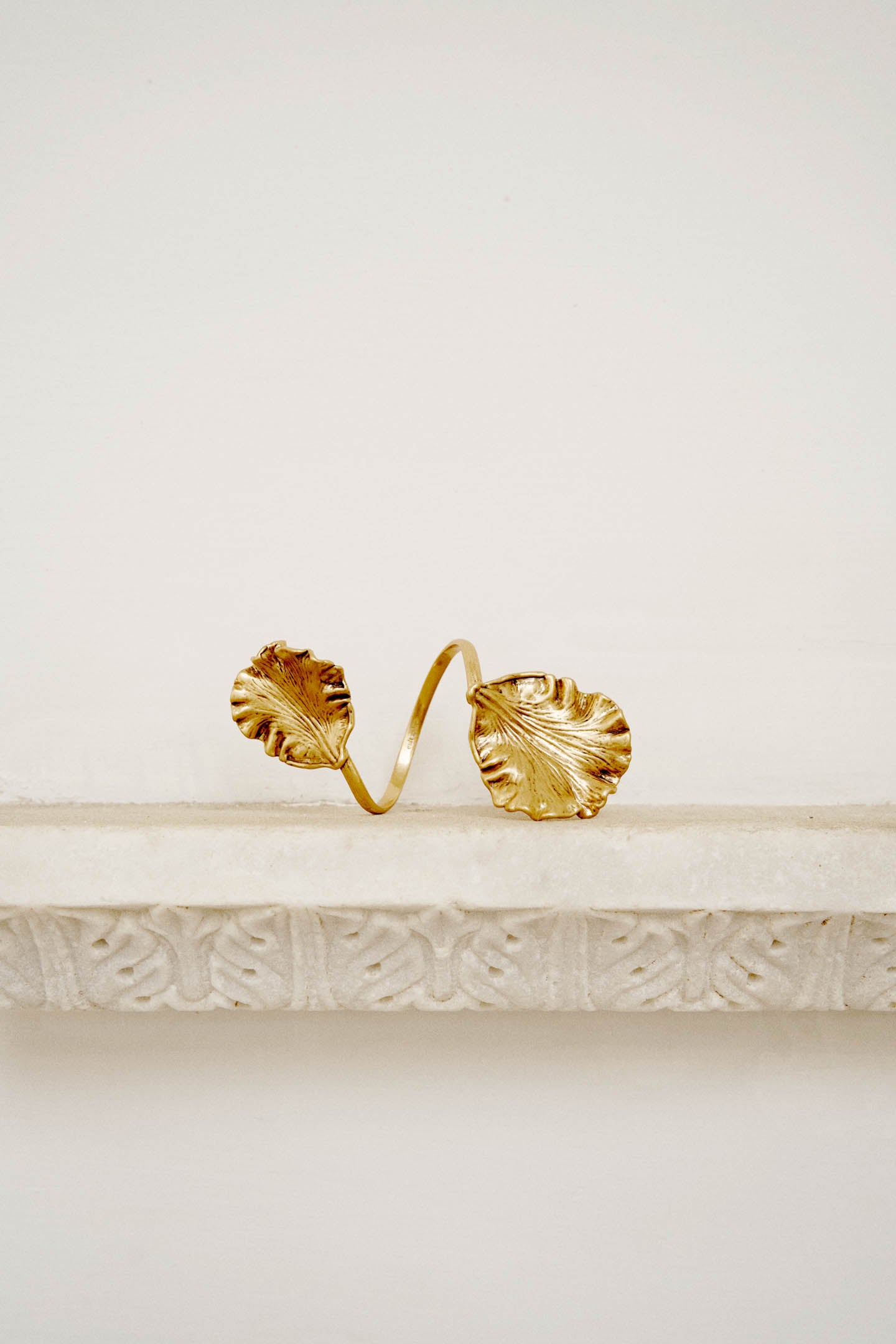 IRIS LEAF CUFF - ANTIQUE BRASS