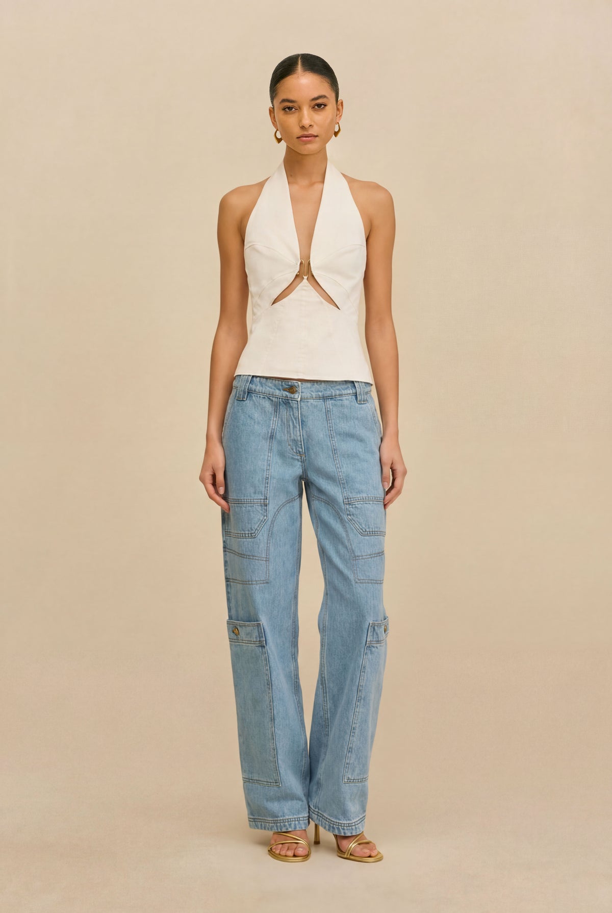 WYNN LOW RISE DENIM PANT - STONE WASH
