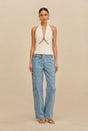 WYNN LOW RISE DENIM PANT - STONE WASH
