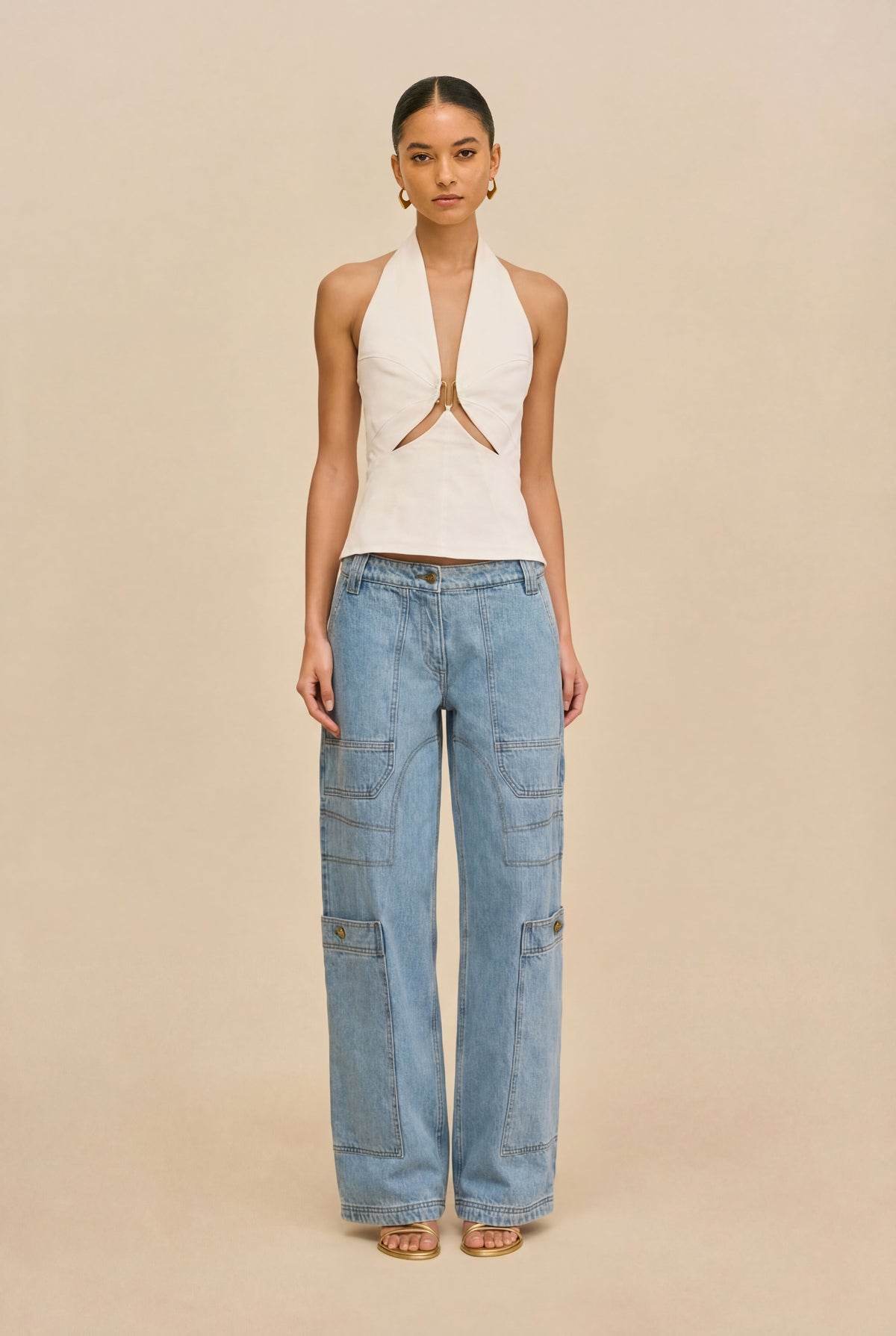 WYNN LOW RISE DENIM PANT - STONE WASH