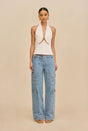 WYNN LOW RISE DENIM PANT - STONE WASH