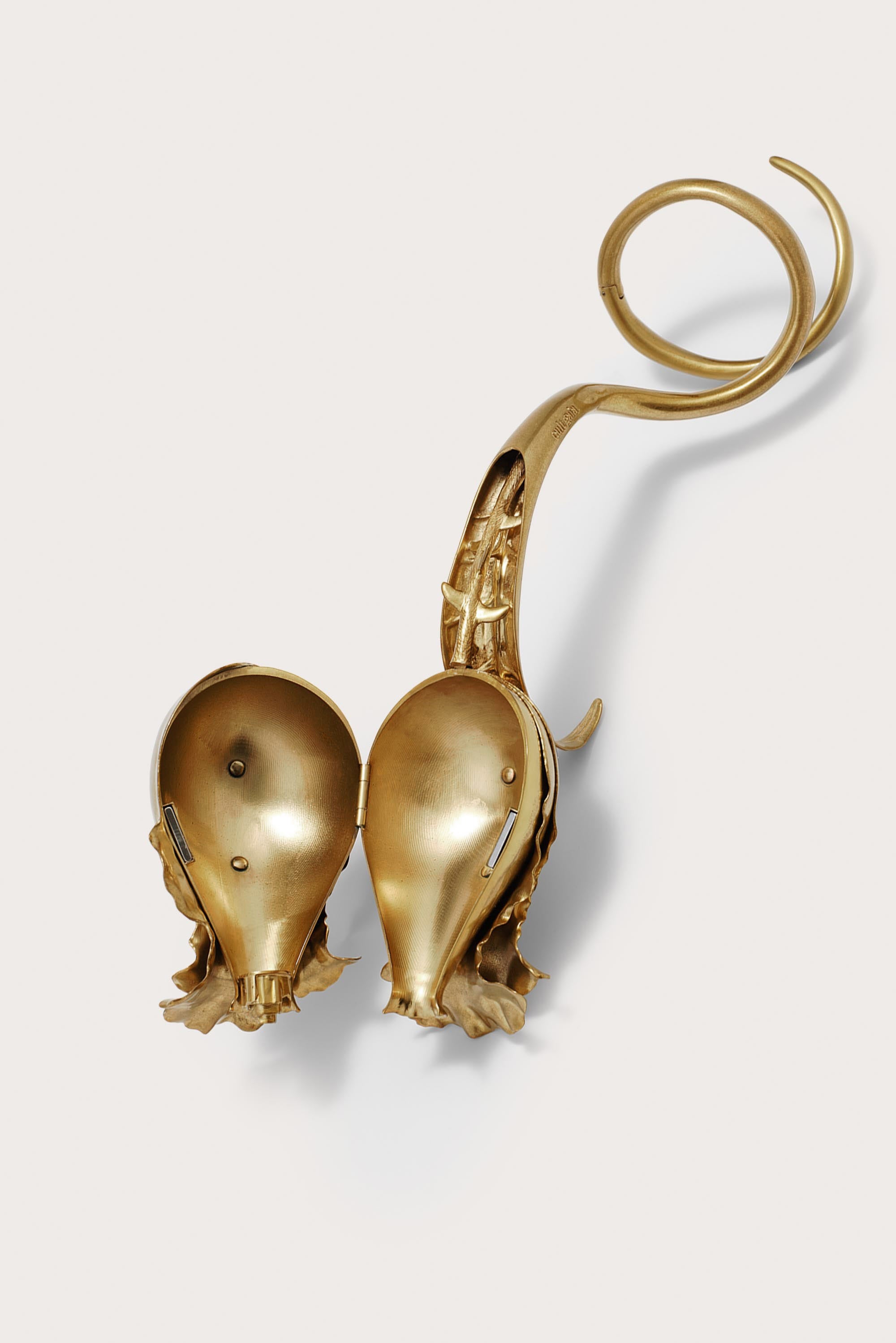 FLORAH CLUTCH - ANTIQUE BRASS
