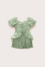 KIDS CHARLIQUE DRESS - SPEARMINT METALLIC