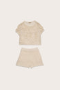 KIDS ILEANA TOP & BOTTOM SET - OFF WHITE