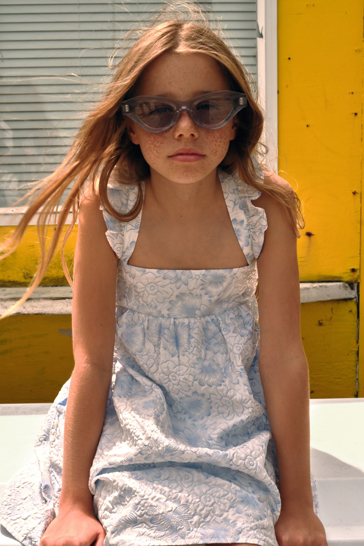 KIDS AMBRIA DRESS - COASTAL FLORAL PRINT