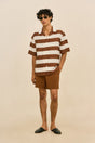 LEONARDO SHIRT - LARGE SADDLE STRIPE