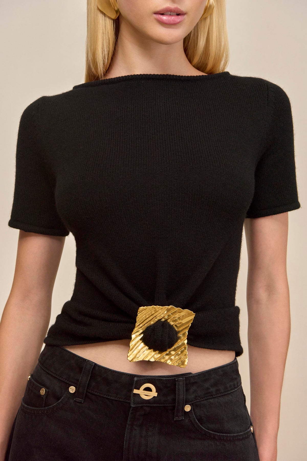 ELLEN KNIT TOP - BLACK