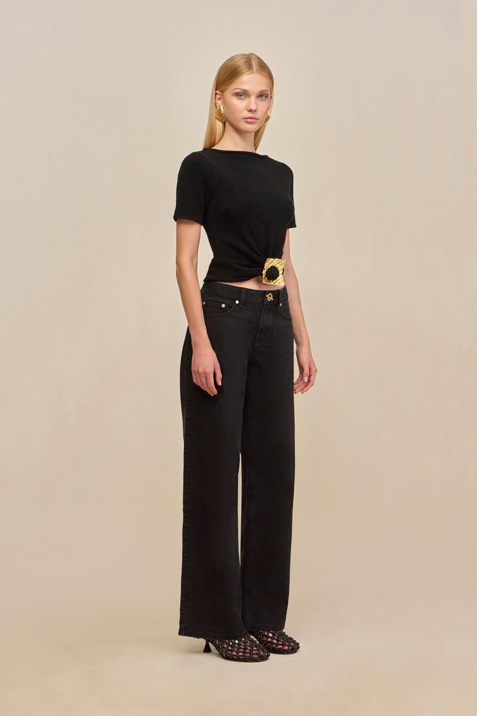 ELLEN KNIT TOP - BLACK
