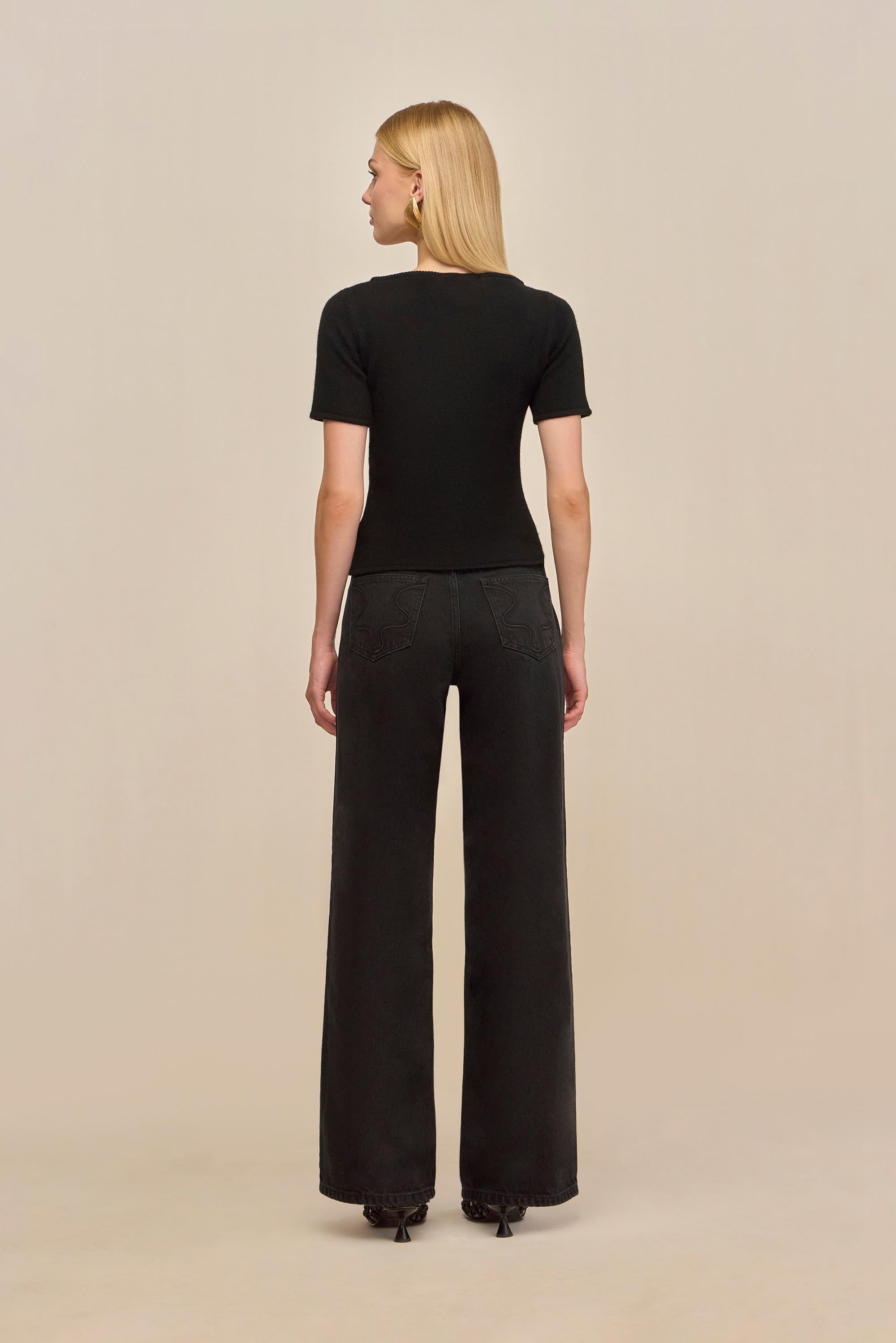 ELLEN KNIT TOP - BLACK