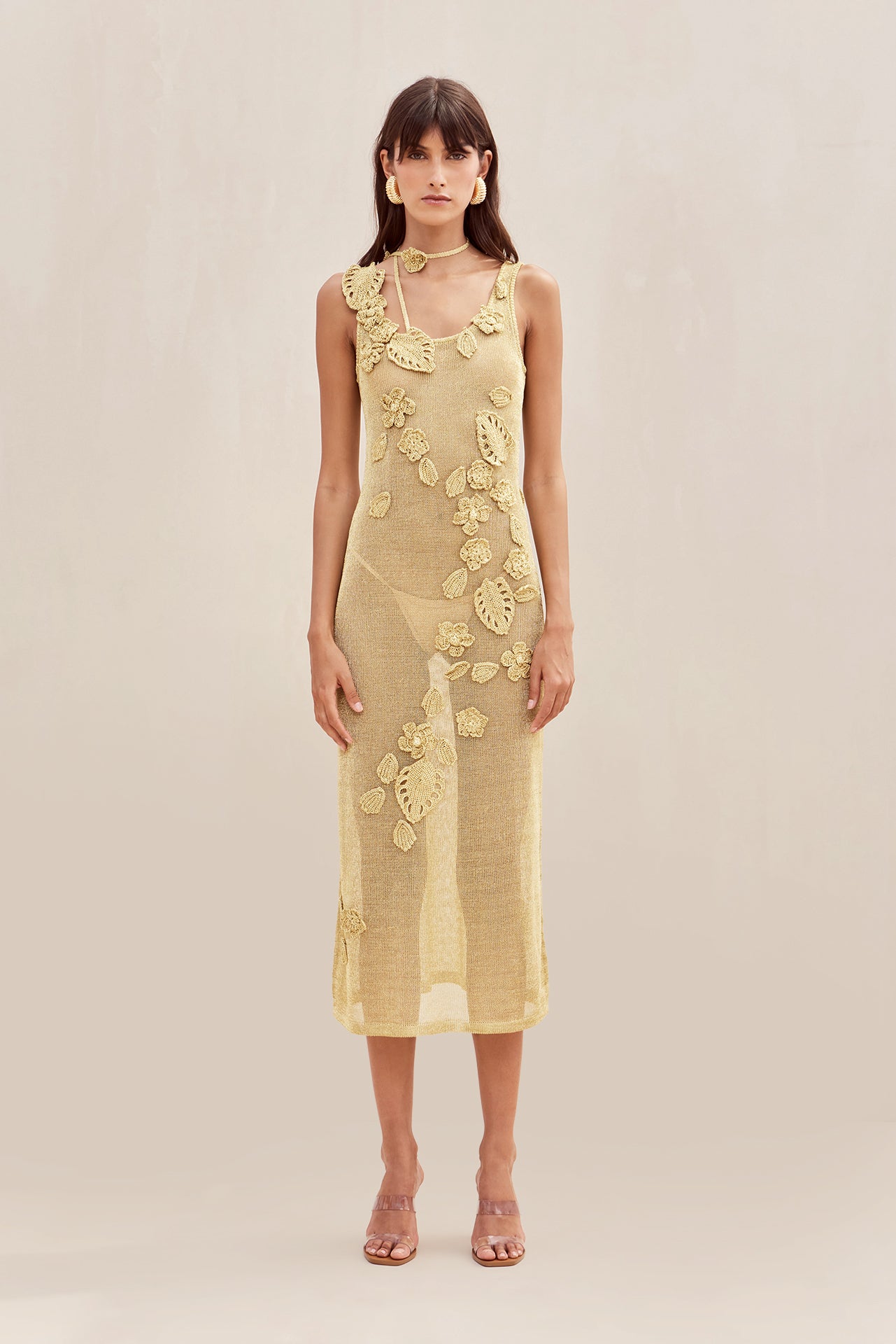 PEMMA KNIT DRESS - GOLD