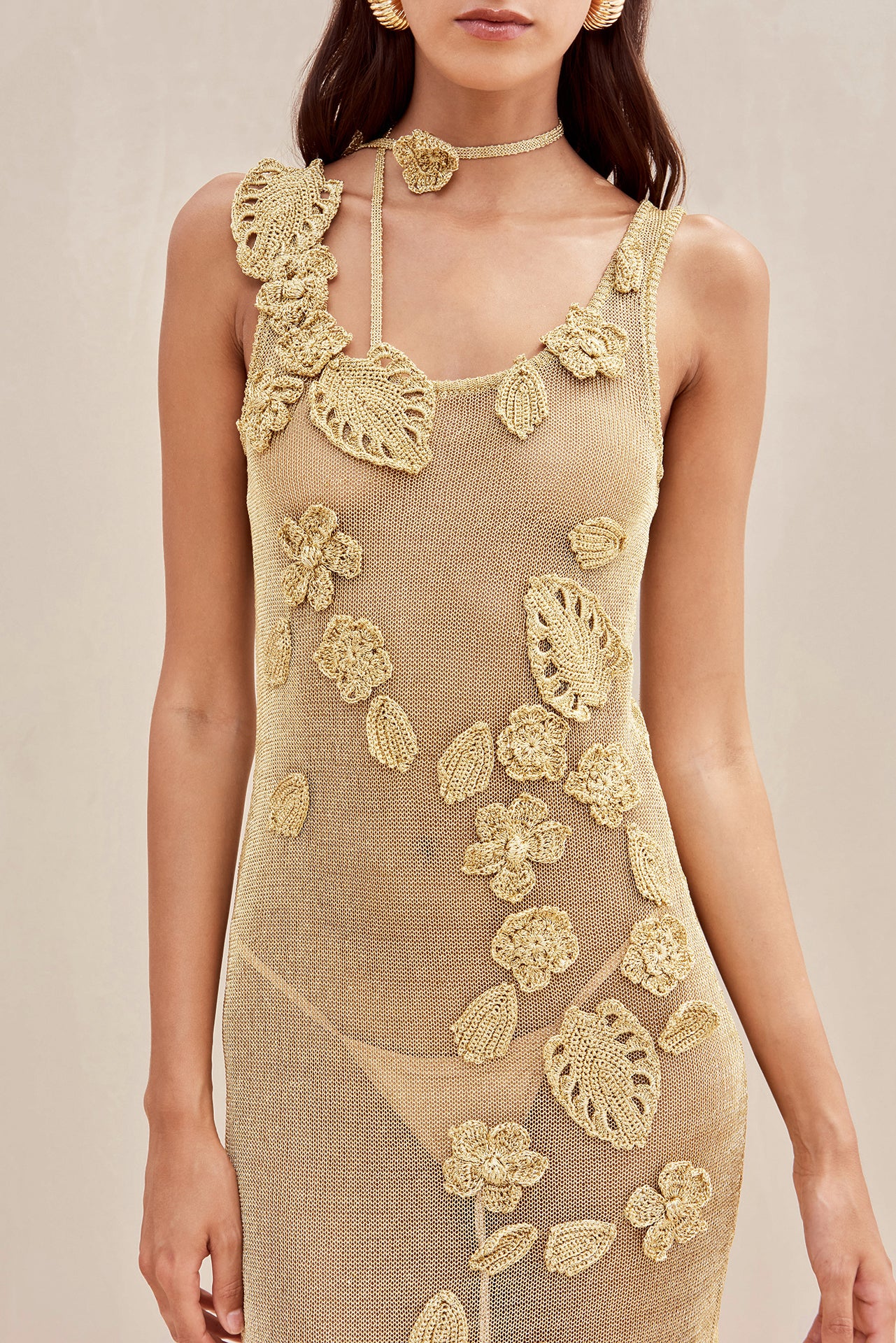 PEMMA KNIT DRESS - GOLD