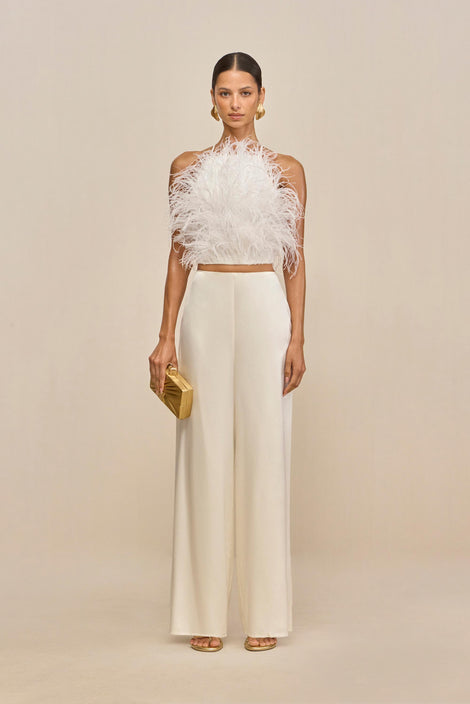 JOEY FEATHER TOP - OFF WHITE