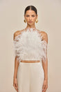 JOEY FEATHER TOP - OFF WHITE