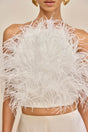 JOEY FEATHER TOP - OFF WHITE