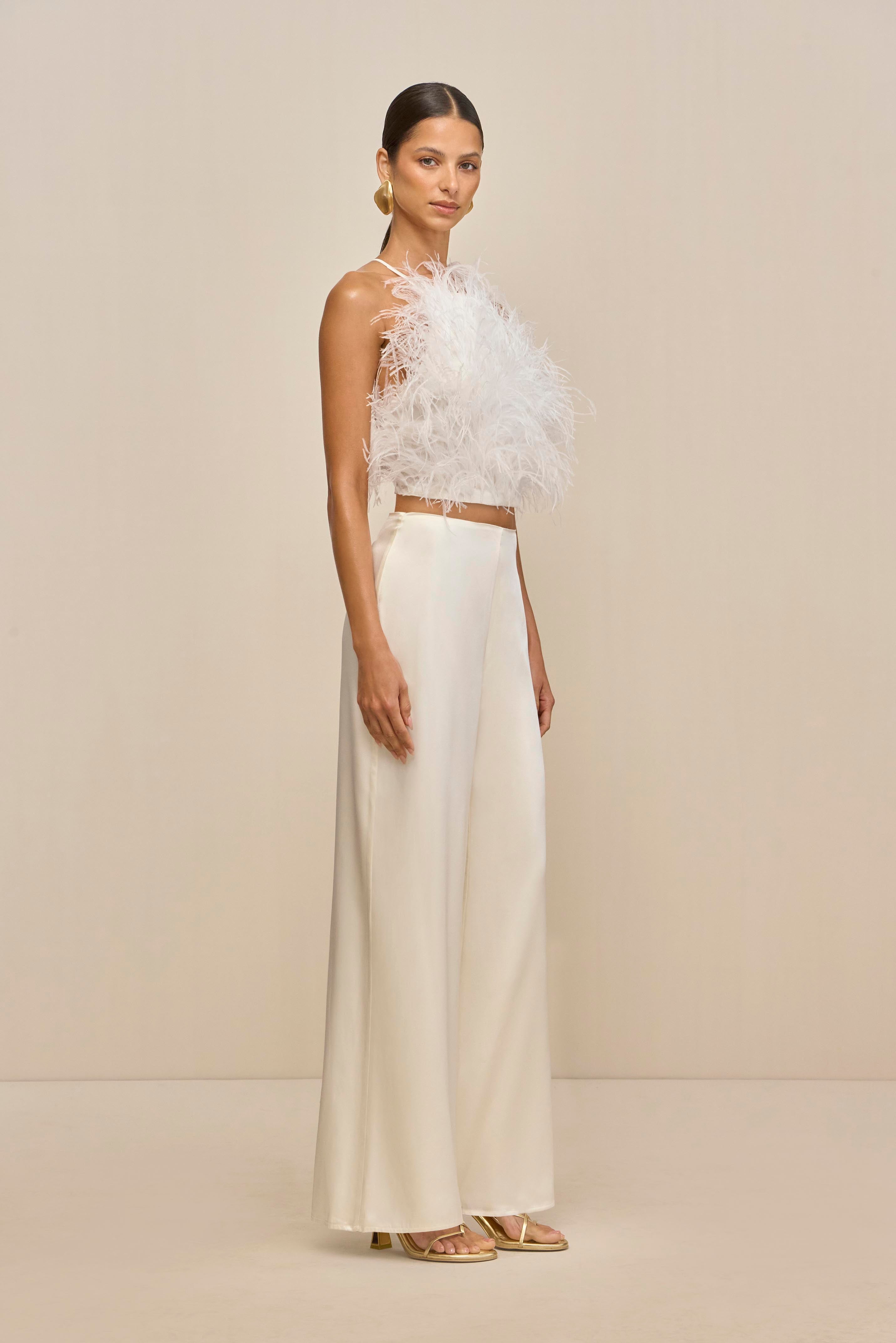 JOEY FEATHER TOP - OFF WHITE