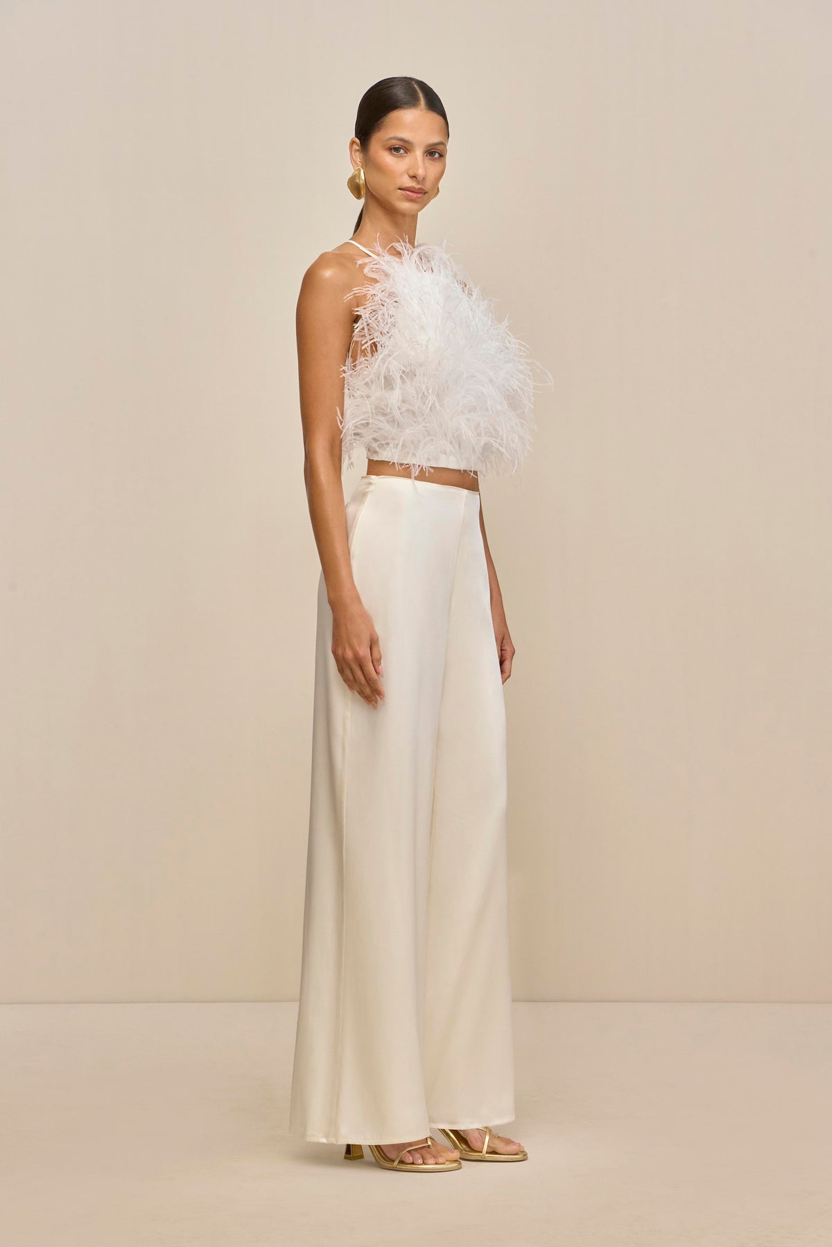 JOEY FEATHER TOP - OFF WHITE