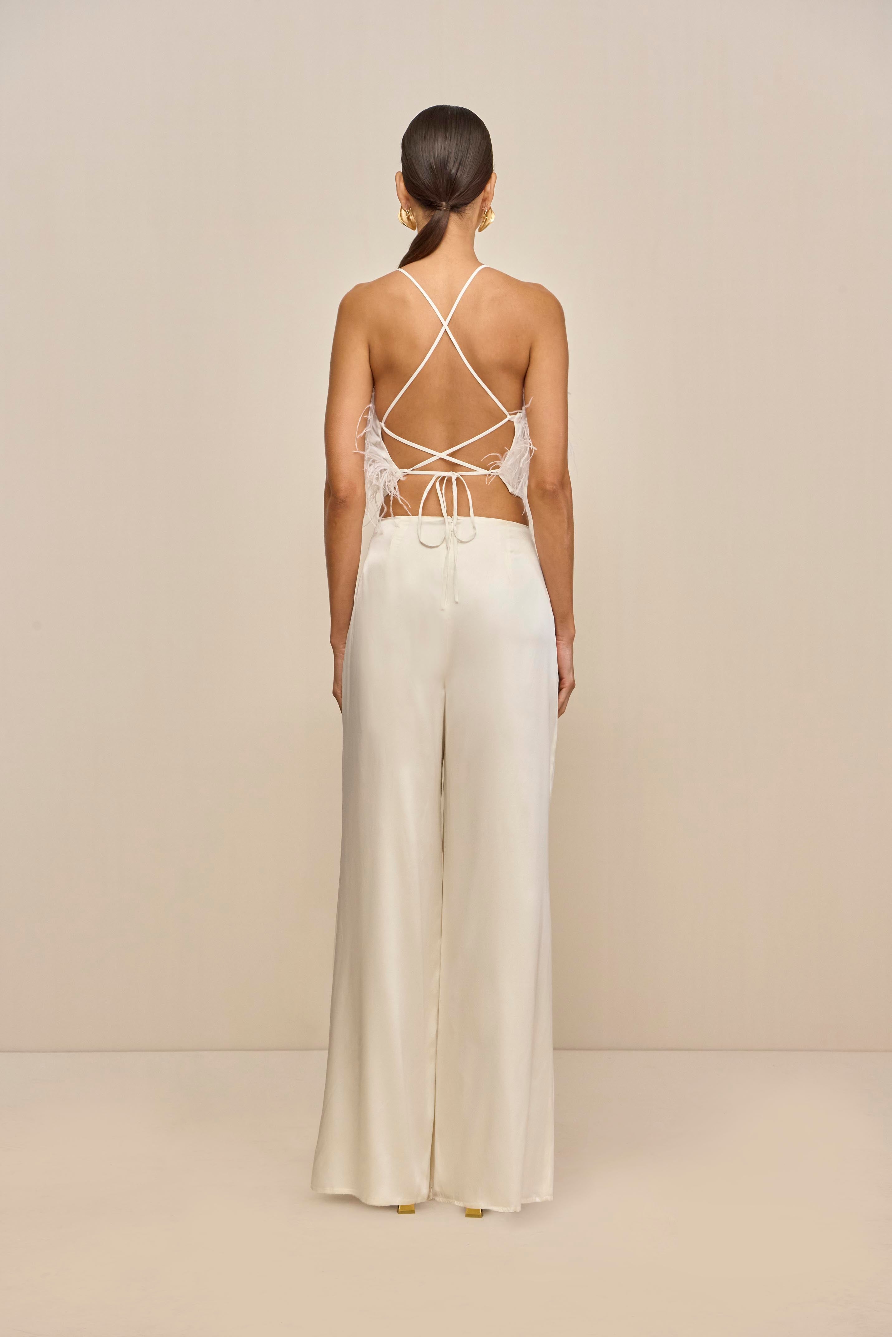 JOEY FEATHER TOP - OFF WHITE
